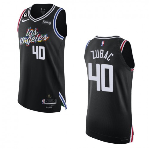 Los Angeles Los Angeles Clippers #40 Ivica Zubac Nike Black 2022-23 Authentic Jersey ¨C City Edition Mens