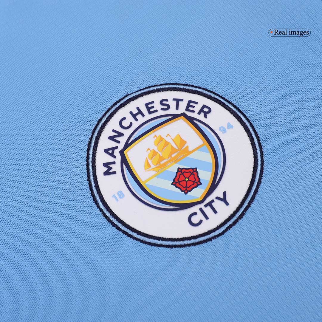 Manchester City Home Long Sleeve  Soccer Jersey 2024/25 Authentic Kit