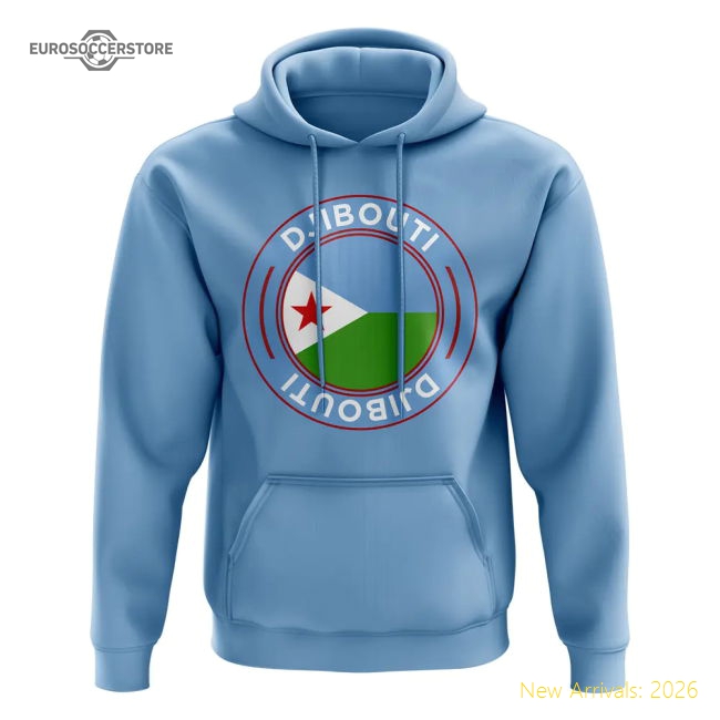 Superior Djibouti Football Badge Hoodie (sky) - Premium Collection