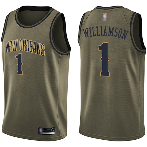 NOP #1 Zion Williamson Elite 2024 Icon NBA Jersey - Green Swingman