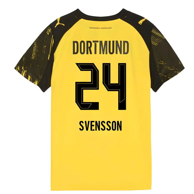 2025-2026 BVB Home Shirt - Kids (Svensson 24) Reinforced Seams