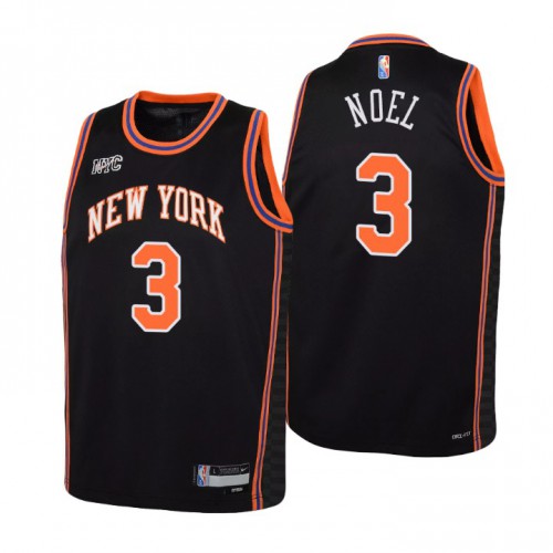 New York New York Knicks #3 Nerlens Noel Youth Nike Black 2021/22 Swingman Jersey ¨C City Edition Youth