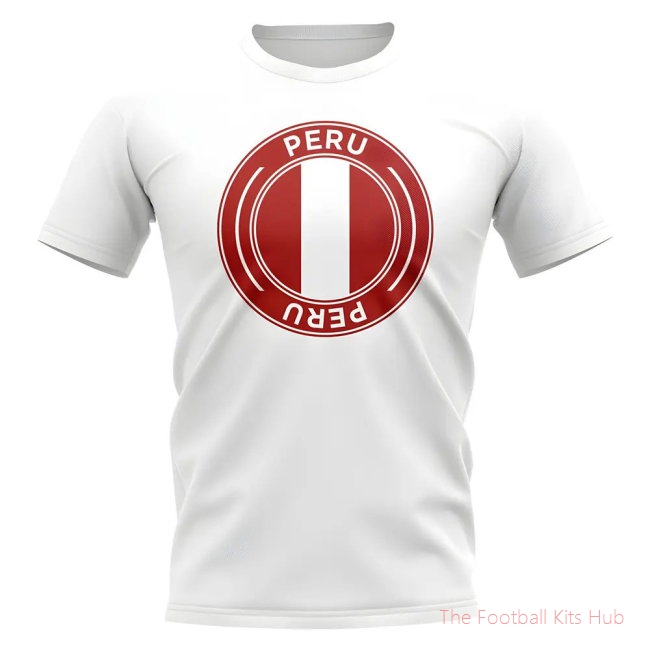 Peru Football Badge T-Shirt (White)