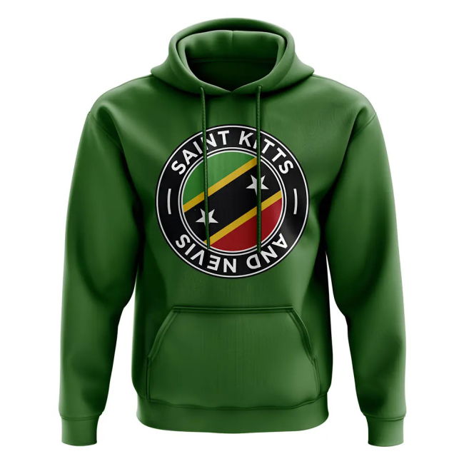 Top-Tier Saint Kitts And Nevis Football Badge Hoodie (Green)