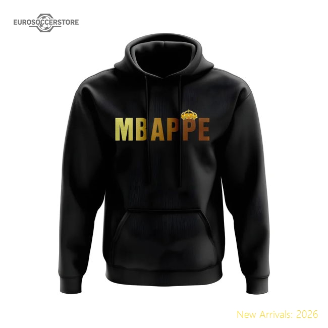 Popular Match-Day Kylian Mbappe Real Madrid Crown Hoody (Black)