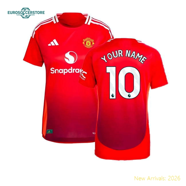 2024-2025 Man Utd Home Fan Version Womens 2025 Man Shirt Soccer Wear