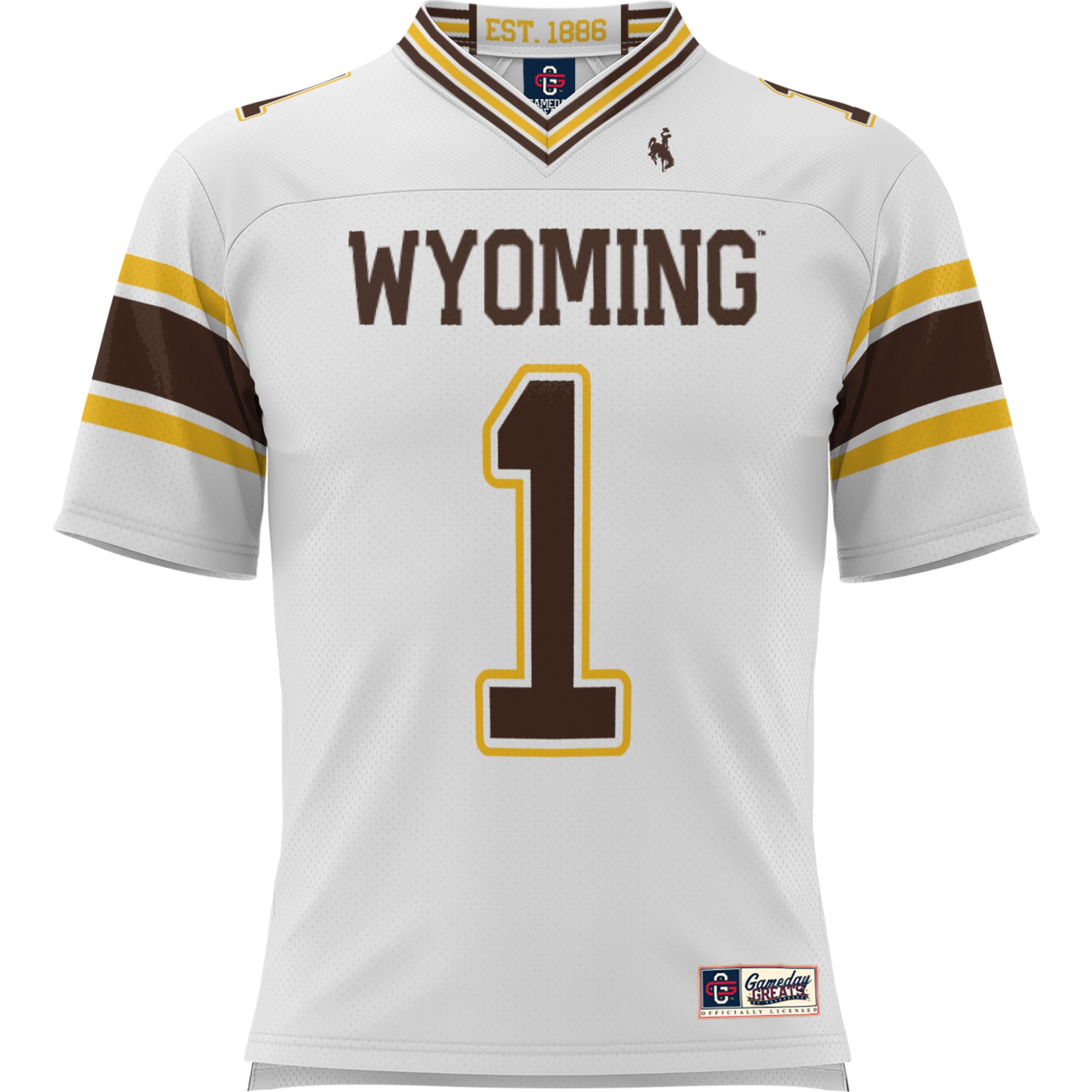 Youth #1 White Wyoming Cowboys Football Jersey