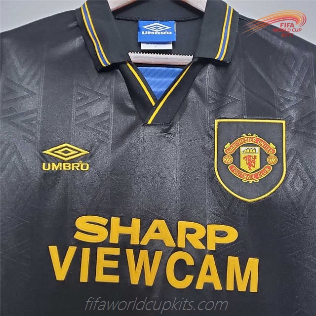 Manchester United 93-94 Away Black Football Kit