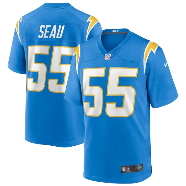 None Junior Seau Game Jersey - Blue | NFL Player Jersey | NFL Football