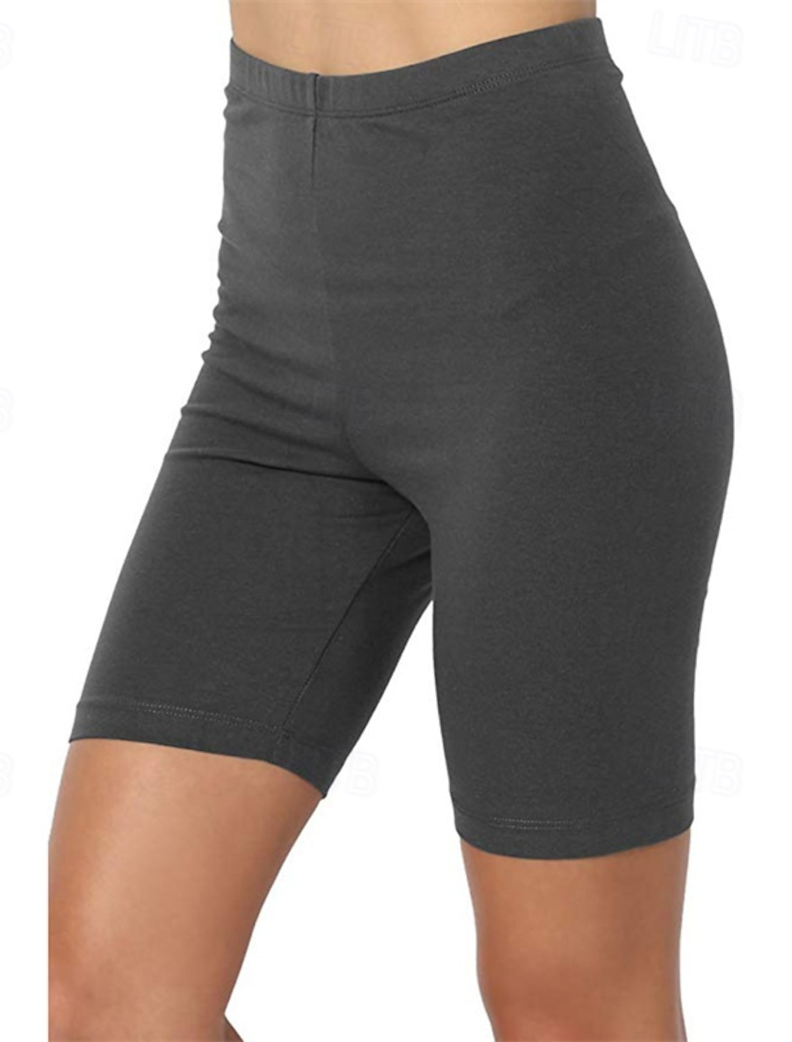 Women's Shorts Leggings Cozy Leggings Streetwear Casual Knee Length High Waist Plain Elastic Waist Breathability Stretchy Vacation Street Daily Wear Black White Pink Navy Blue Summer Regular Fit