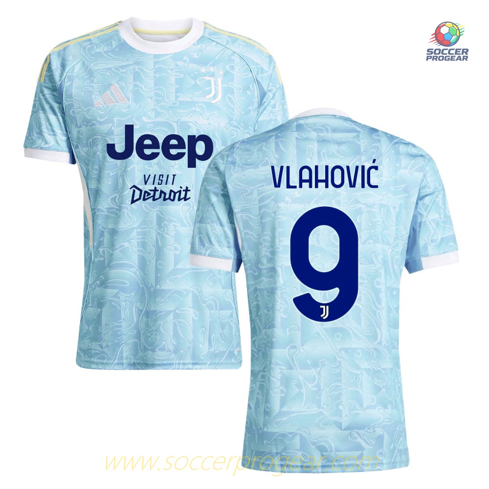 Juventus Away Football Team Jersey 2025-2026 Season Vlahovic