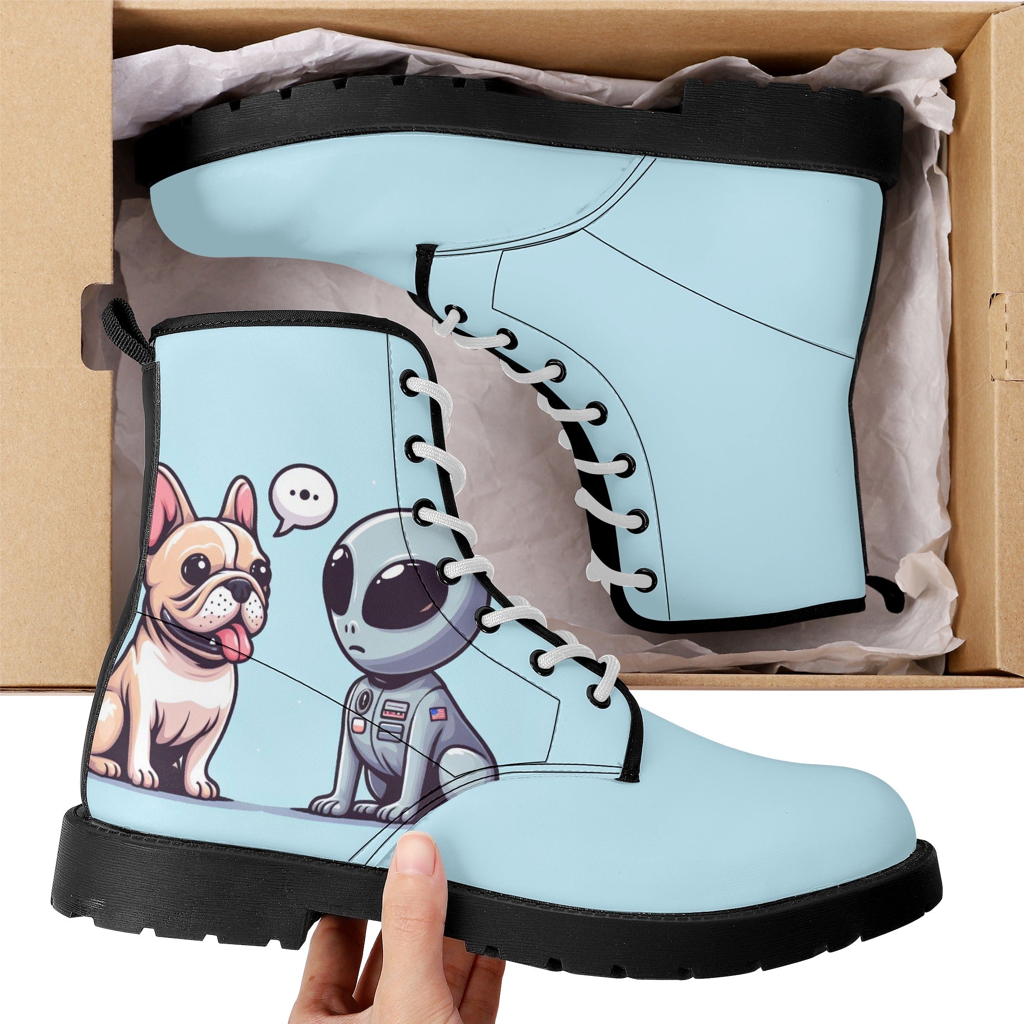 Bulldog Inspired Stylish Lily - Comfy Leather Boots Indoor Comfort
