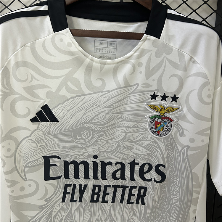 Moisture Wicking Benfica 2526 White Soccer Jersey Football Shirt