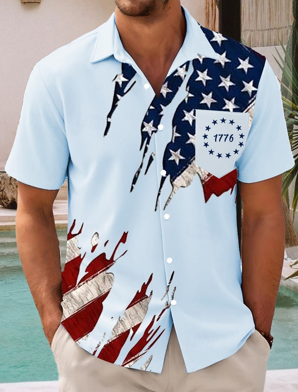 Men's 4th of July U.S. 250th Anniversary Eagle US Flag Shirt Button Up Shirt Short Sleeve Vintage Retro Outdoor Holiday Summer Spring Turndown 3D Print Collared Shirts White 1 White White 2