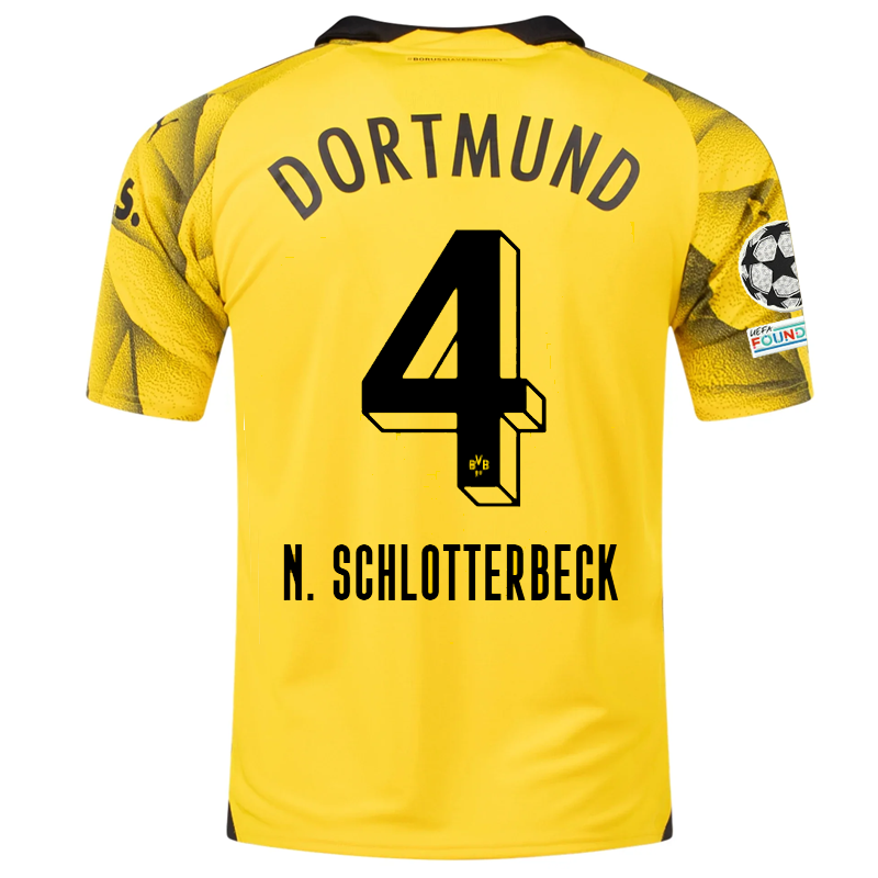 Borussia Dortmund Schlotterbeck 2023-2024 UCL Third Jersey – Authentic Shirt