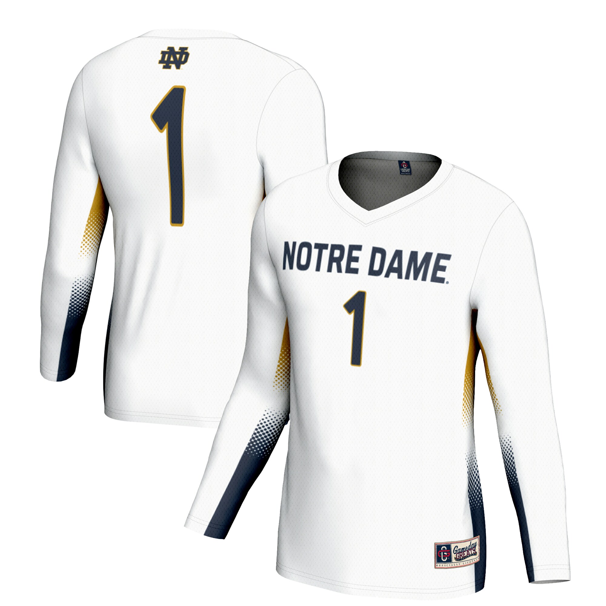 [DDG] Notre Dame Fighting Irish GameDay Greats Youth Lightweight Women's Volleyball Jersey - White