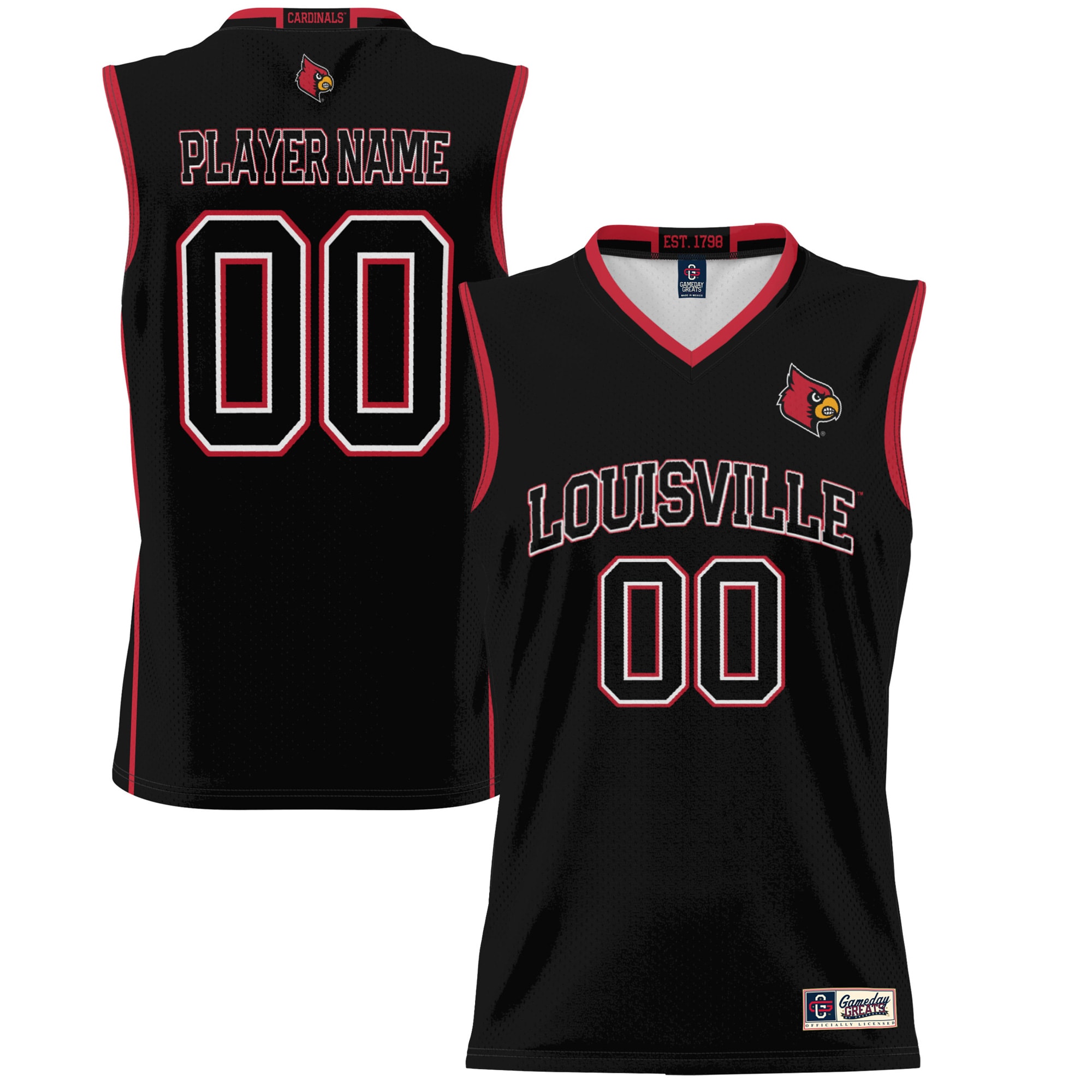 [NJP] Louisville Cardinals GameDay Greats NIL Pick-A-Player Lightweight Women's Basketball Jersey - Black