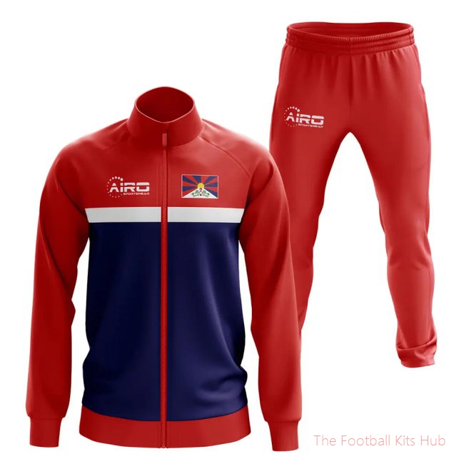 Men Tibet Concept Football Tracksuit (Red)