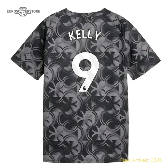 2025-2026 Man City Warm Up Jersey (Black) - Kids (Kelly 9)