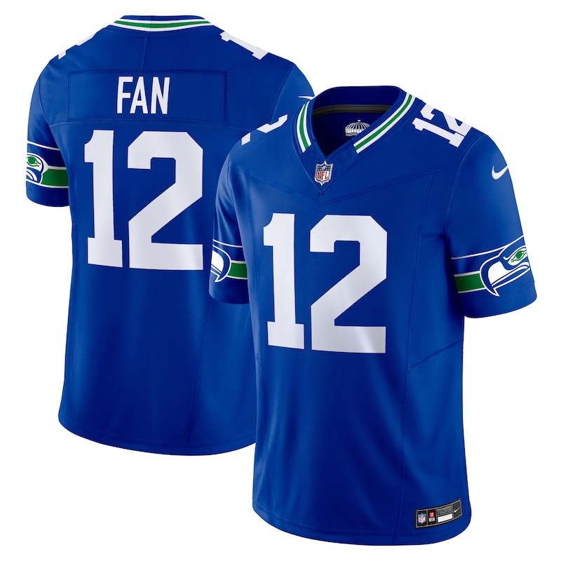 None 12th Fan SEA Seahawks Retro Authentic Jersey for NFL Fans