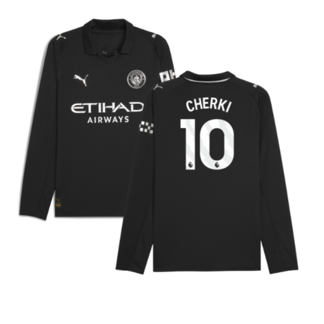 Proud Football Man City Long Sleeve Away Shirt Cherki #10 Authenti...
