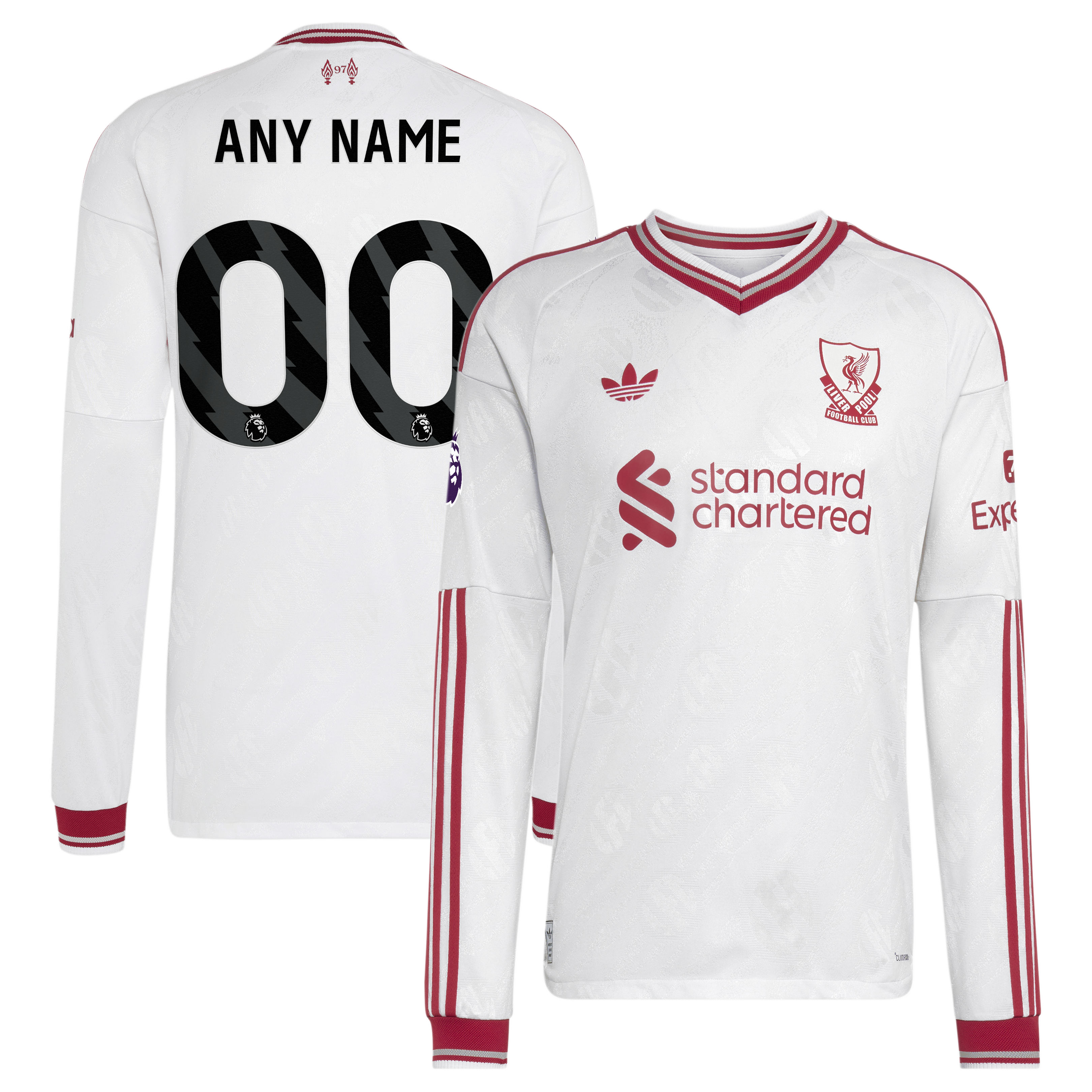 [SJH] Liverpool 2026/27 Away On-Field Authentic Custom Long Sleeve Jersey - White