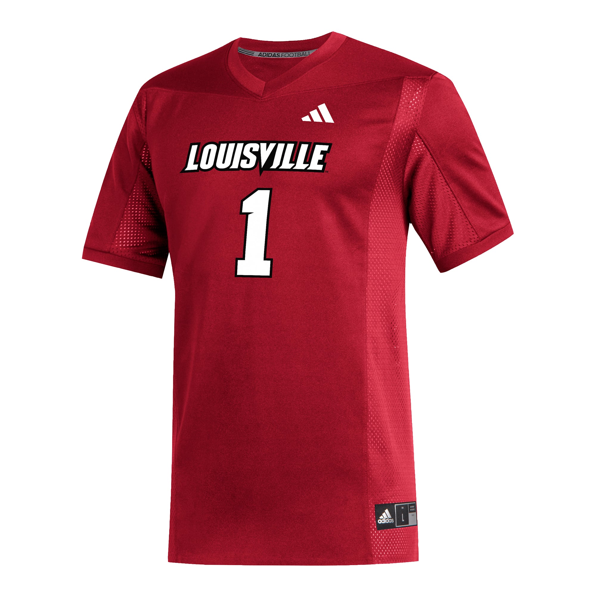 Men's #1 Red Louisville Cardinals Football Jersey