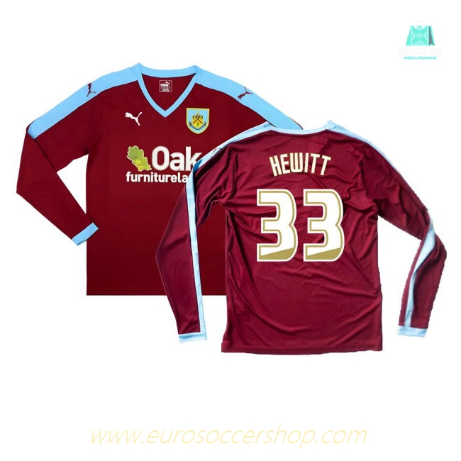 Burnley 2015-16 Long Sleeve Home Shirt ((Excellent) S) (Hewitt 33)