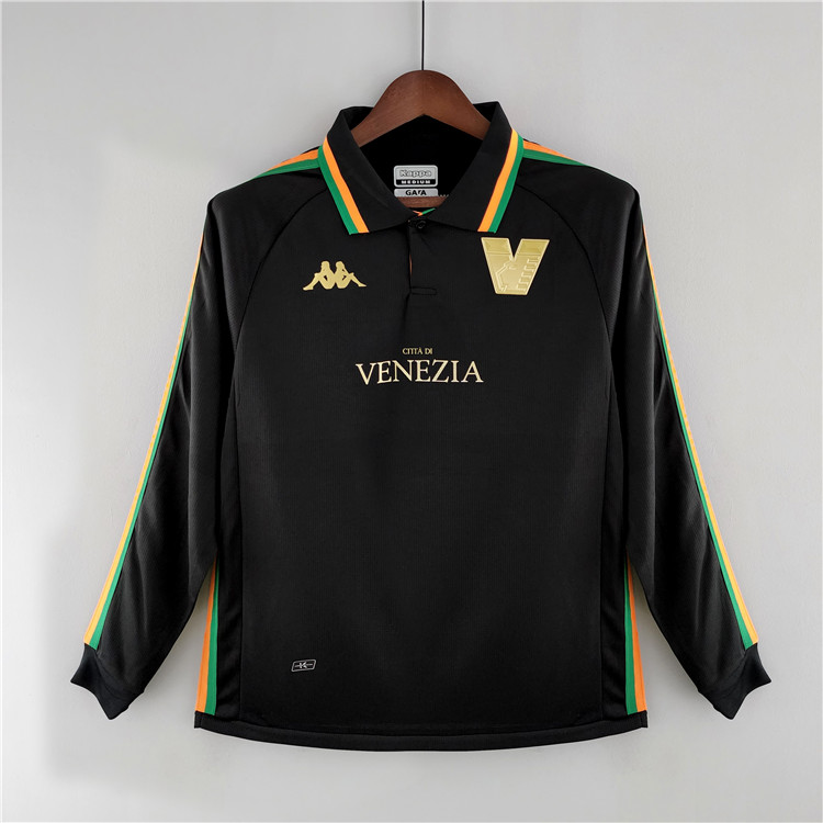 Venezia FC 2223 Home Black Long Sleeve Soccer Jersey Football Shirt -