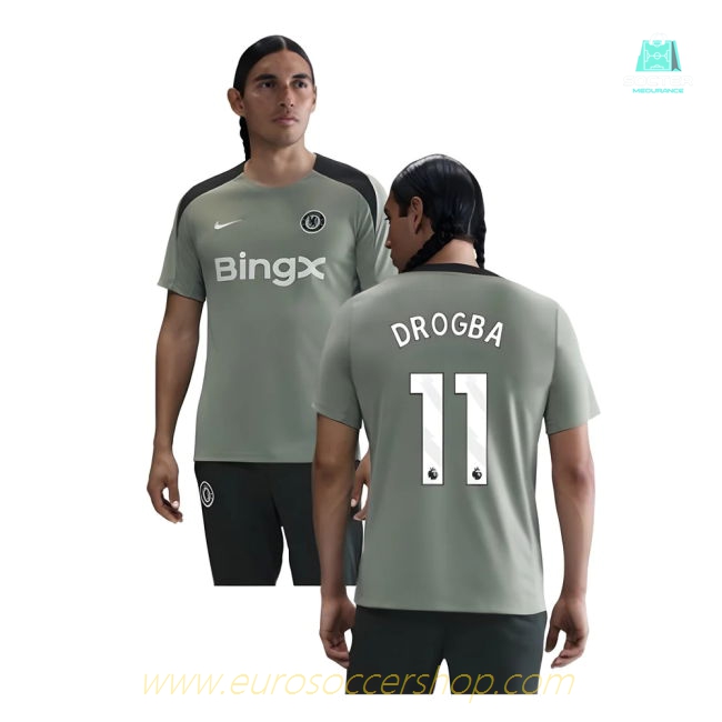 2025-2026 Chelsea Strike Training Shirt (Jade Green) (Drogba 11)