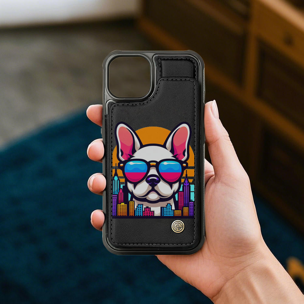 French Bulldog Hank Leather Wallet Case For For Iphone & Samsung Durable Dog Item