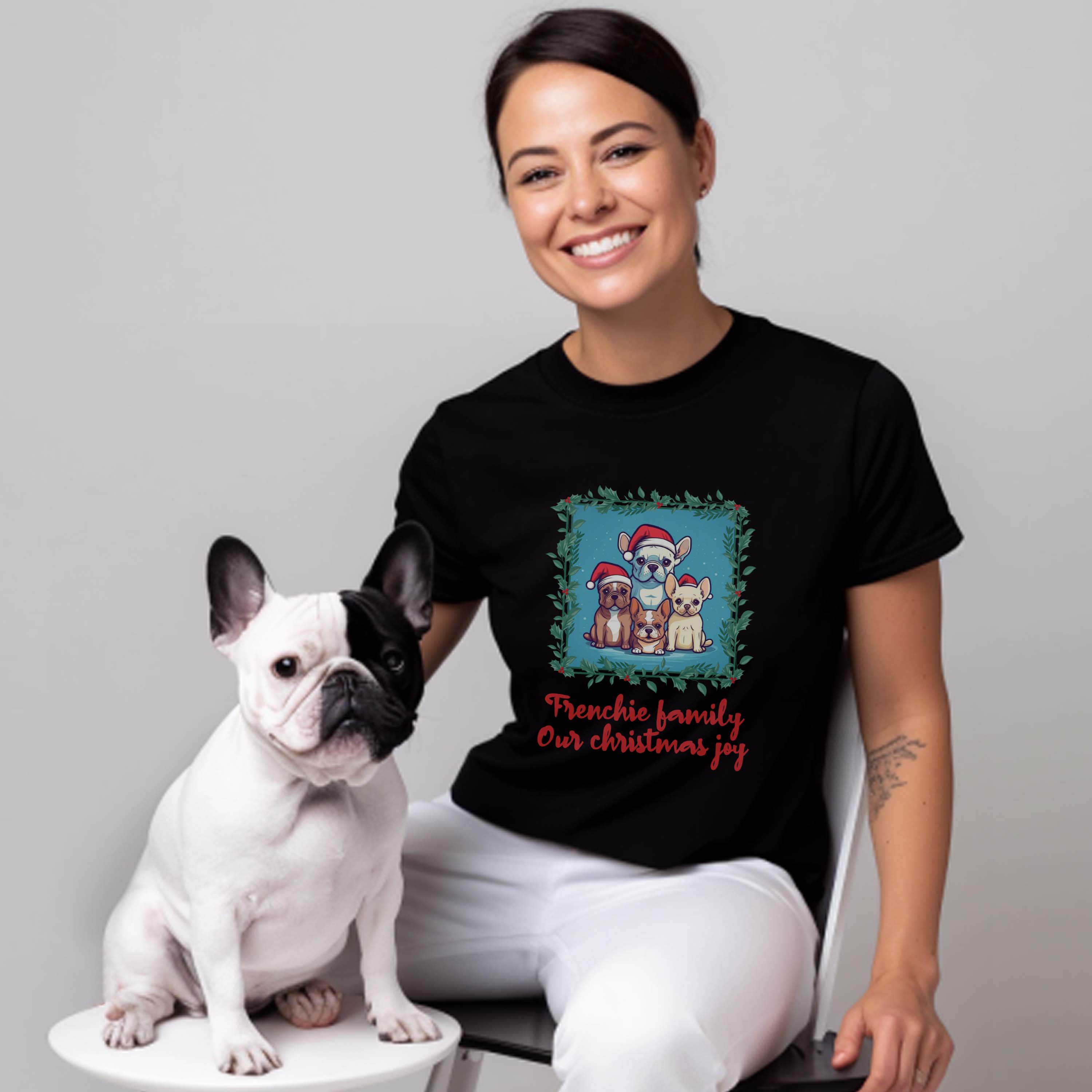 French Bulldog Family's Christmas Unisex T Shirt Useful Frenchie Gear
