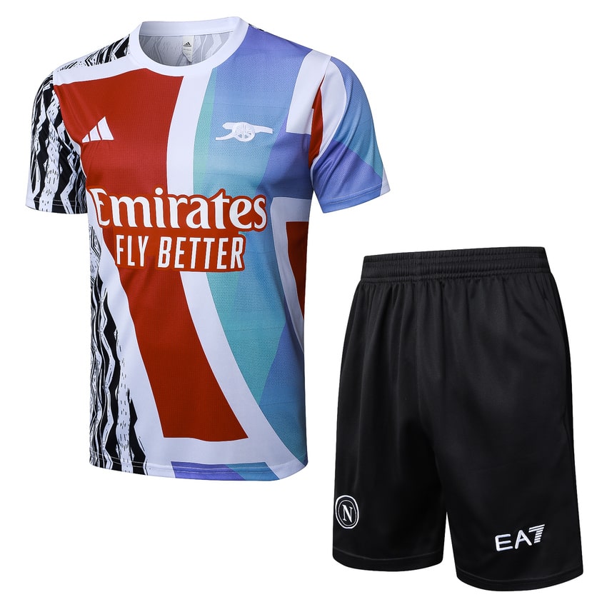 Arsenal 2024 2025 Blue Red Jersey Shorts Kit