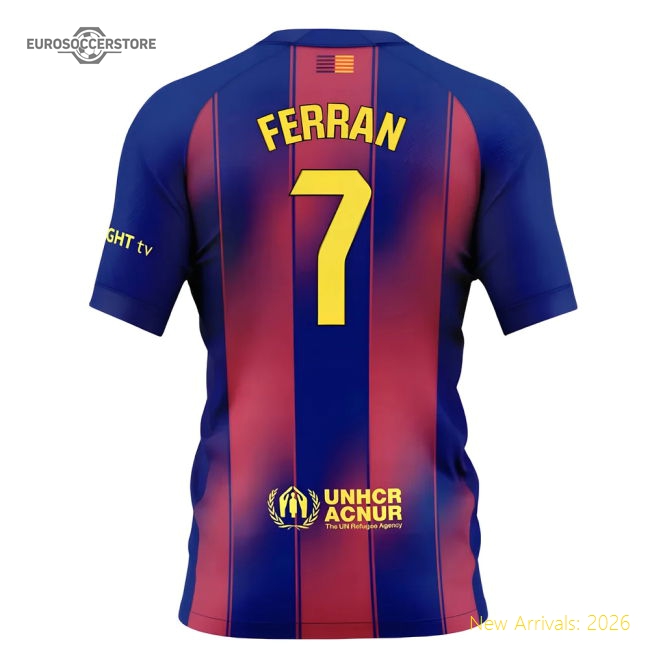 2025-2026 Barcelona Home Official Jersey Ferran Nike Dri-fit