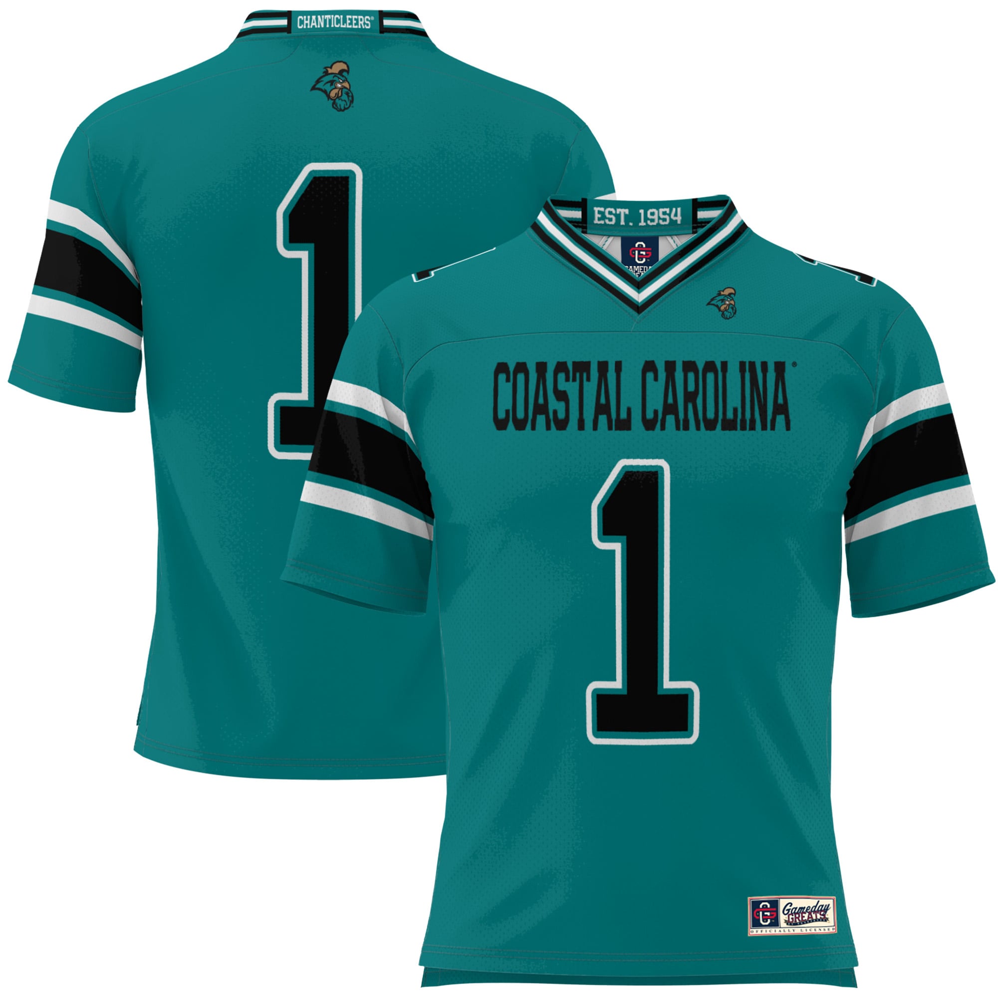 #1 Coastal Carolina Chanticleers GameDay Greats Youth 26/27 Football Jersey - Teal