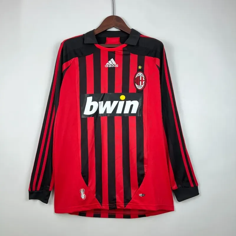 Cheap 2007-2008 Long Sleeve AC Milan Jersey retro kit