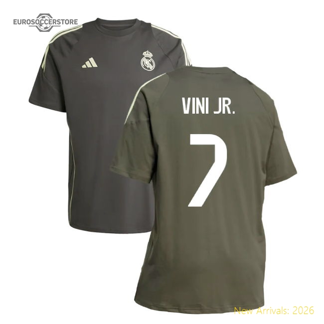 High-Quality 2025-2026 Real Madrid Training Tee (Utility Grey) (Vini Jr