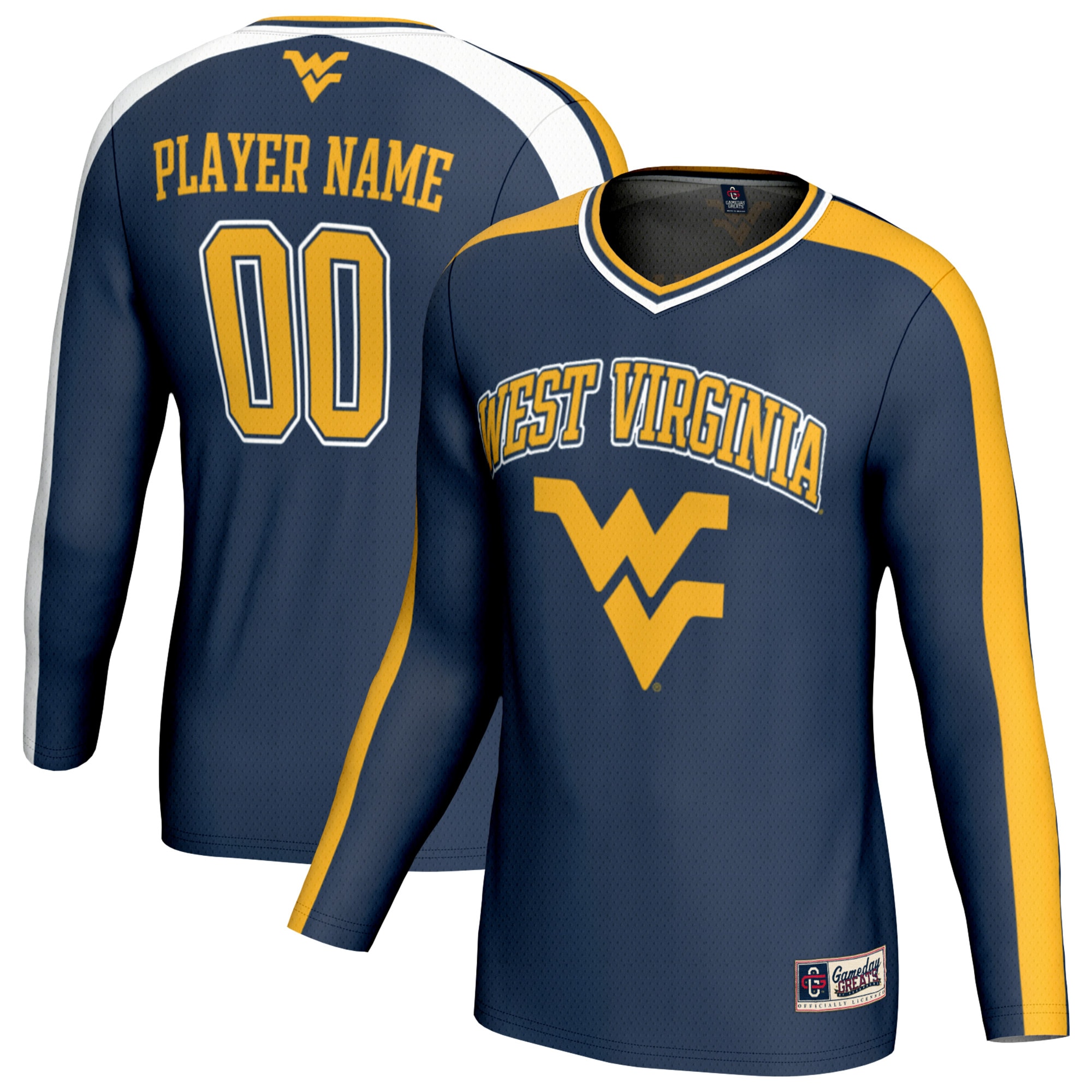 [NJP] West Virginia Mountaineers GameDay Greats NIL Pick-A-Player Collegiate Women's Volleyball Lightweight Fashion Jersey - Navy