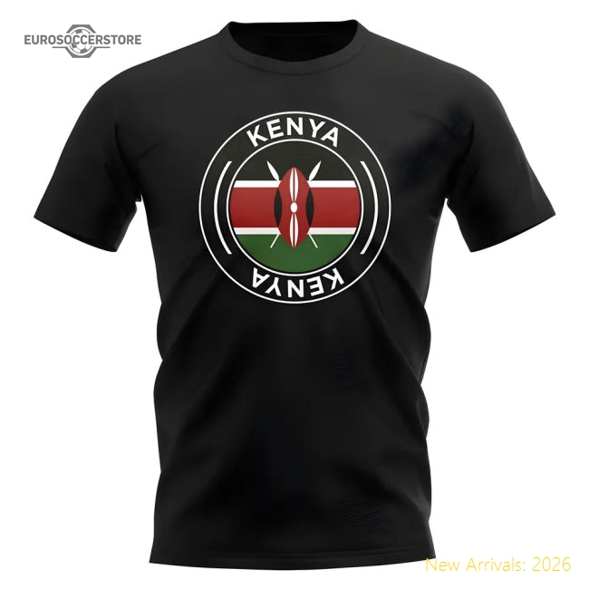 Excellent Kenya Football Badge T-shirt (black) - Excellent Value