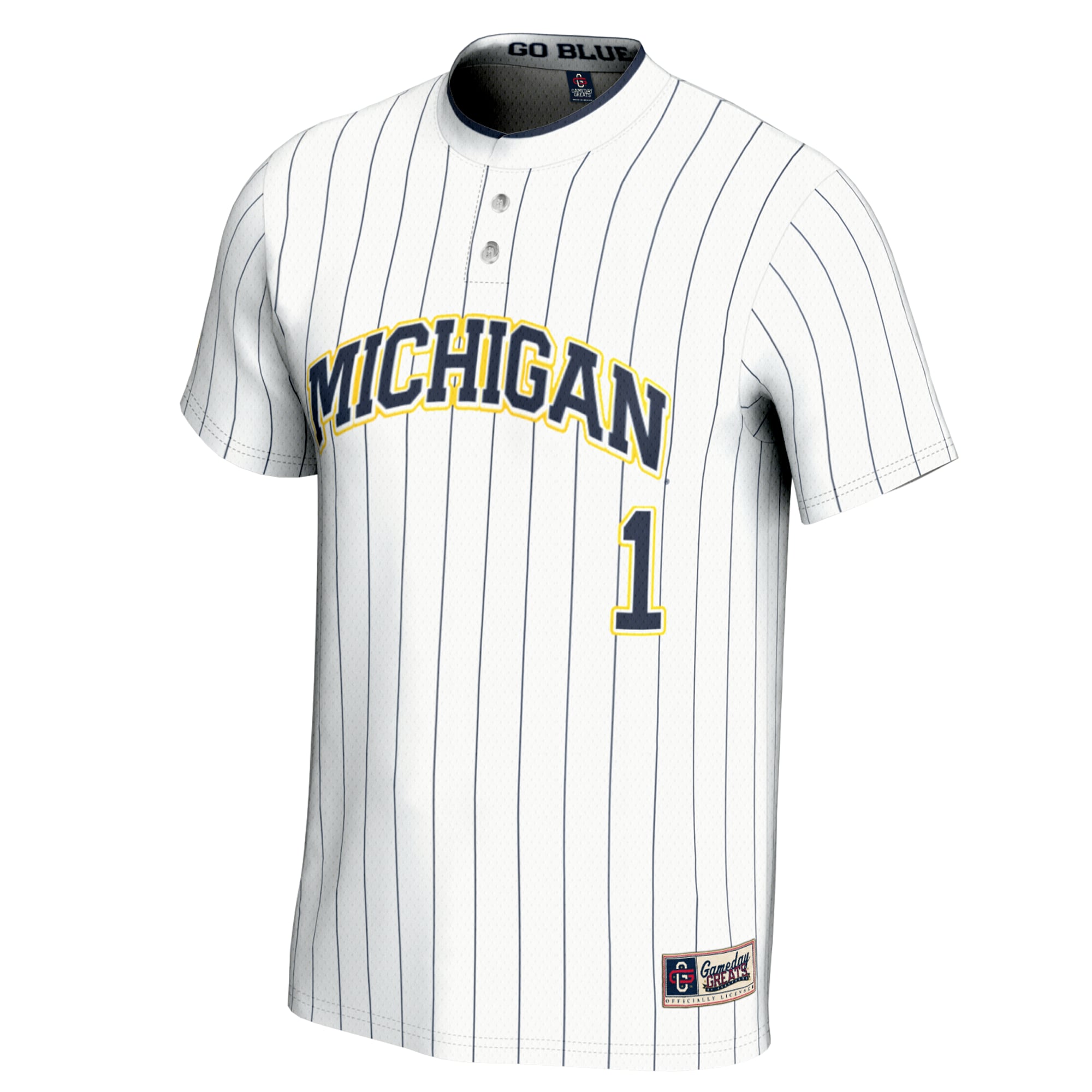 #1 Michigan Wolverines GameDay Greats Youth Lightweight Softball Jersey - White