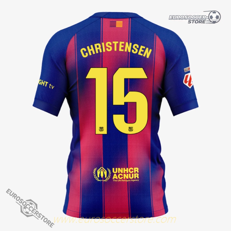 Barcelona Home Jersey 25-26 (Player Version) with CHRISTENSEN 15