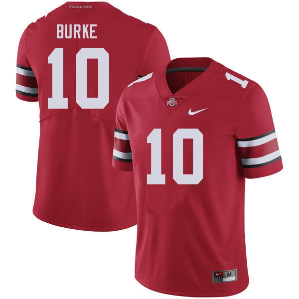 Denzel Burke Ohio State Buckeyes #10 Nike Men Red Official Replica
