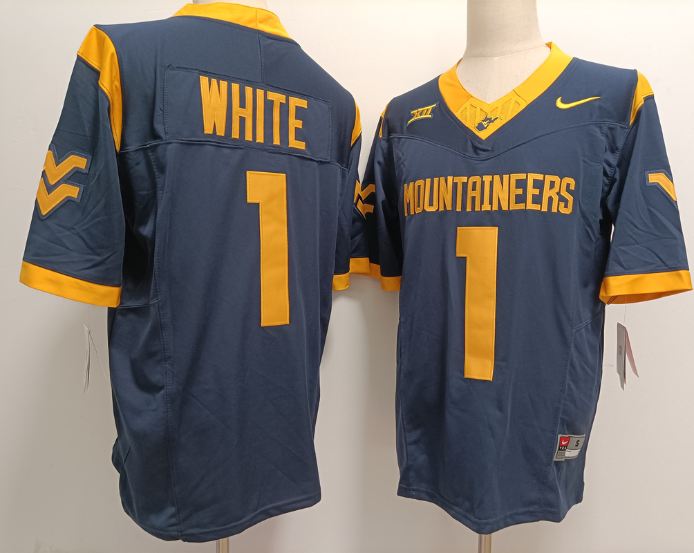 Men's None White 2024 home jersey Jahiem White #1 college football