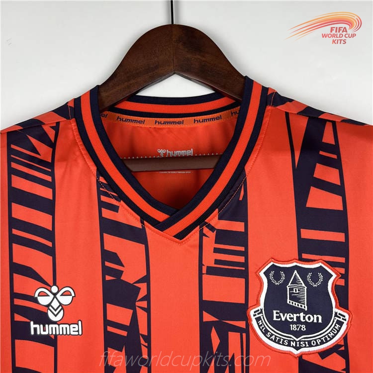 Everton 23-24 Away Orange Football Kit