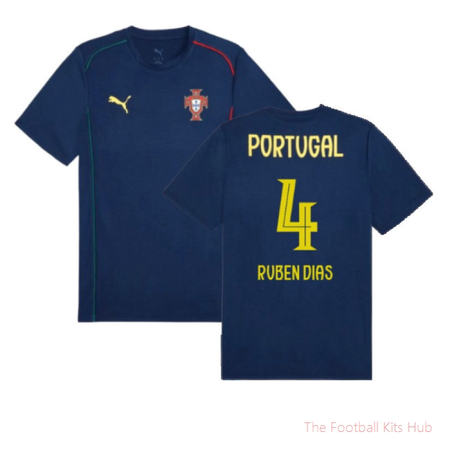 2025-2026 Portugal Casuals Tee (Persian Blue) (Ruben Dias 4)