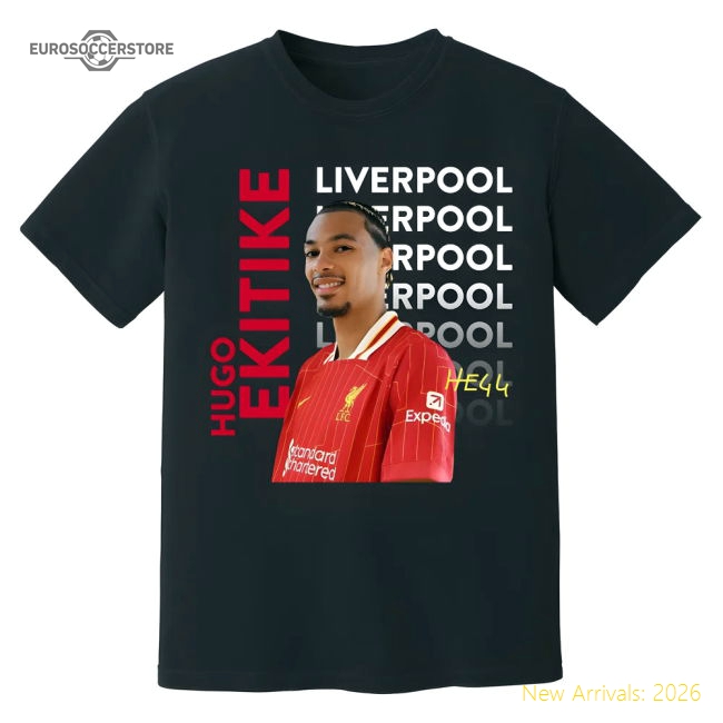 Official Hugo Ekitike Liverpool New Signing T-shirt (black) - Premium