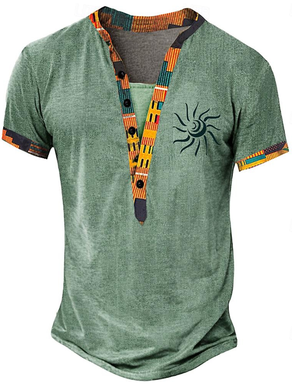 Men's Graphic Geometric Pattern Shorts Summer Beach Mid Waist Designer