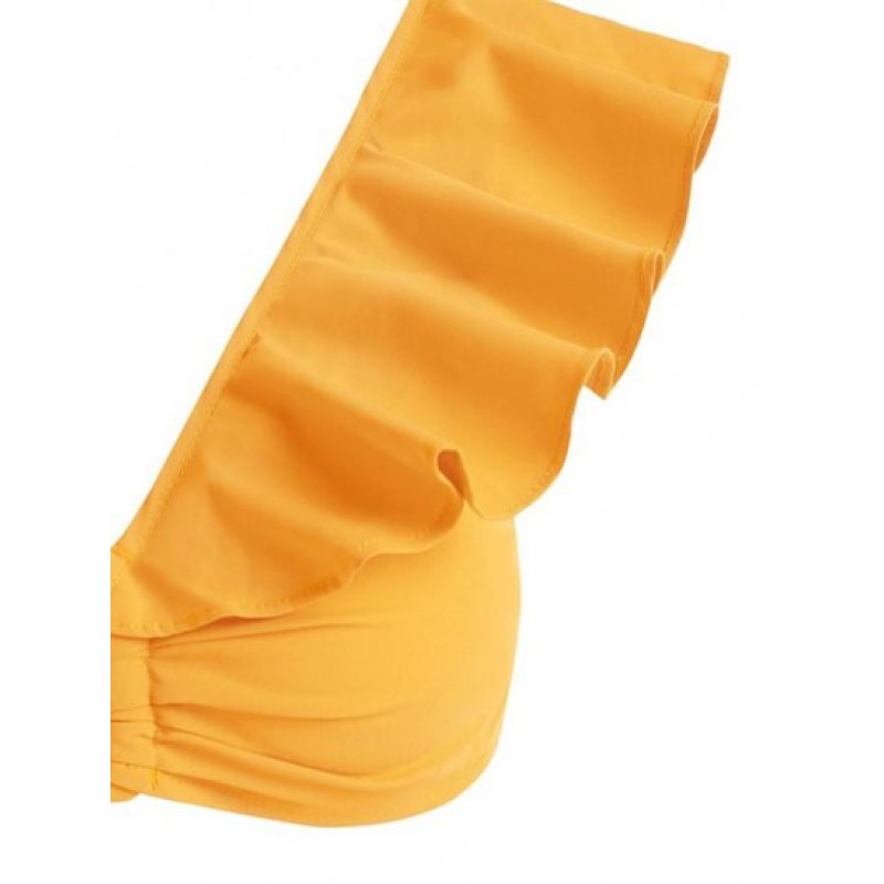 Ruffle Ring Knotted Crop Blouse ID1073