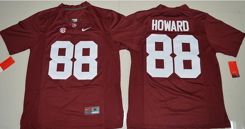 Men's Bama Crimson Tide Red 2024 match worn None #88 game jersey