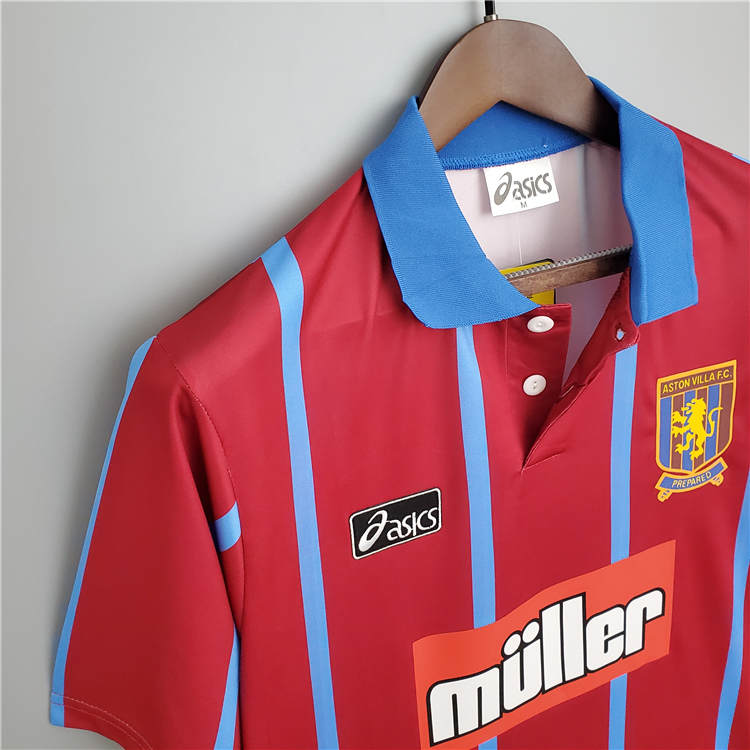 Aston Villa 9395 Retro Home Soccer JerseyFootball Shirt - Official